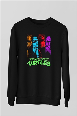 Teenage Mutant Ninja Turtles Ninja Kaplumbağalar Siyah Unisex  Sweatshirt