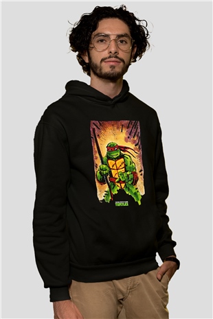 Teenage Mutant Ninja Turtles Ninja Kaplumbağalar Siyah Unisex Kapüşonlu Sweatshirt
