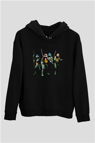 Teenage Mutant Ninja Turtles Ninja Kaplumbağalar Siyah Unisex Hoodie