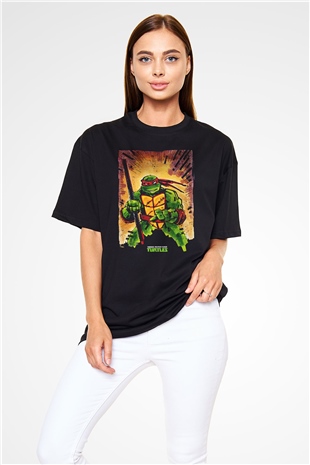 Teenage Mutant Ninja Turtles Ninja Kaplumbağalar Siyah Unisex Oversize Tişört