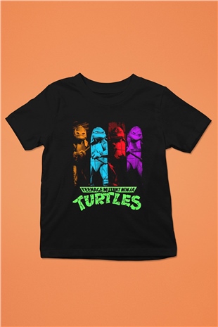 Teenage Mutant Ninja Turtles Ninja Kaplumbağalar Siyah Unisex  Çocuk Tişört