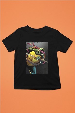 Teenage Mutant Ninja Turtles Ninja Kaplumbağalar Siyah Unisex Çocuk Tişört