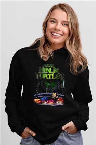 Teenage Mutant Ninja Turtles Ninja Kaplumbağalar Siyah Unisex Hoodie