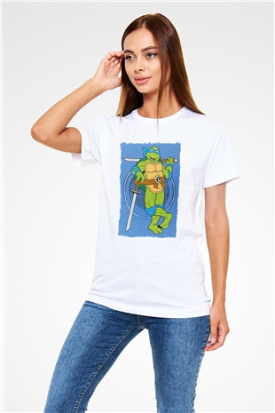 Teenage Mutant Ninja Turtles Ninja Kaplumbağalar Beyaz Unisex Tişört T-Shirt