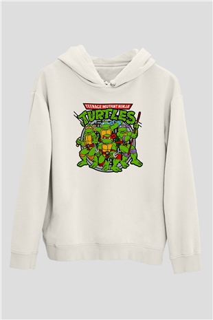 Teenage Mutant Ninja Turtles Ninja Kaplumbağalar Beyaz Unisex Hoodie