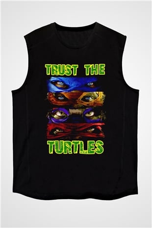 Teenage Mutant Ninja Turtles Ninja Kaplumbağalar Siyah Unisex  Kolsuz Tişört