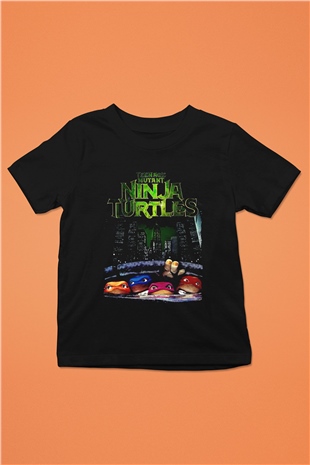 Teenage Mutant Ninja Turtles Ninja Kaplumbağalar Siyah Unisex  Çocuk Tişört