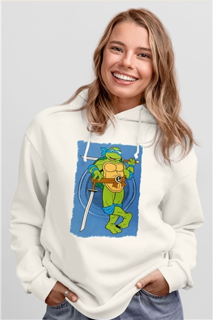 Teenage Mutant Ninja Turtles Ninja Kaplumbağalar Beyaz Unisex Hoodie