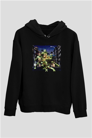 Teenage Mutant Ninja Turtles Ninja Kaplumbağalar Siyah Unisex Hoodie