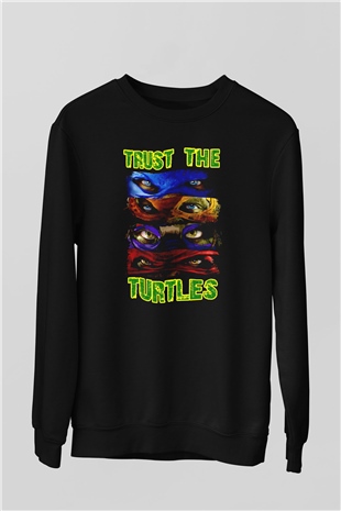 Teenage Mutant Ninja Turtles Ninja Kaplumbağalar Siyah Unisex  Sweatshirt