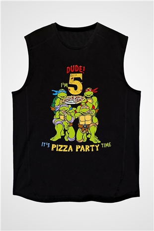 Teenage Mutant Ninja Turtles Ninja Kaplumbağalar Siyah Unisex  Kolsuz Tişört