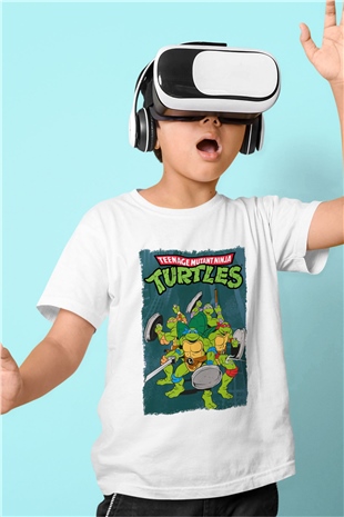 Teenage Mutant Ninja Turtles Ninja Kaplumbağalar Beyaz Unisex Çocuk Tişört