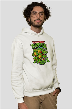 Teenage Mutant Ninja Turtles Ninja Kaplumbağalar Beyaz Unisex Hoodie