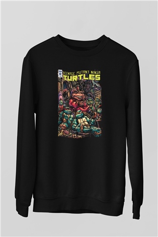 Teenage Mutant Ninja Turtles Ninja Kaplumbağalar Siyah Unisex Sweatshirt