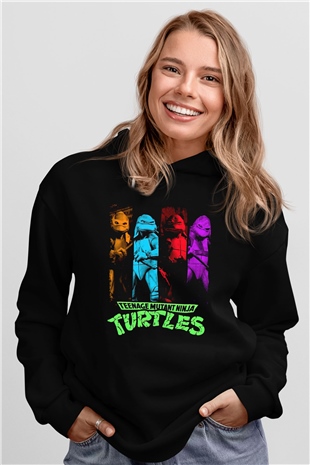 Teenage Mutant Ninja Turtles Ninja Kaplumbağalar Siyah Unisex Hoodie