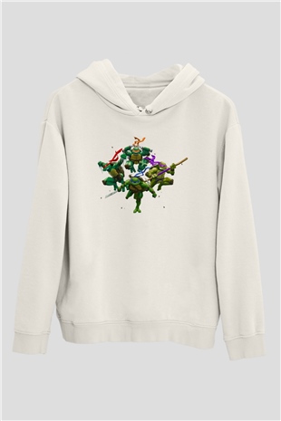 Teenage Mutant Ninja Turtles Ninja Kaplumbağalar Beyaz Unisex Hoodie