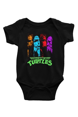 Teenage Mutant Ninja Turtles Ninja Kaplumbağalar Siyah Bebek Body - Zıbın