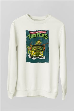 Teenage Mutant Ninja Turtles Ninja Kaplumbağalar Beyaz Unisex Sweatshirt
