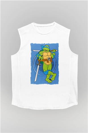 Teenage Mutant Ninja Turtles Ninja Kaplumbağalar Beyaz Unisex Kolsuz Tişört