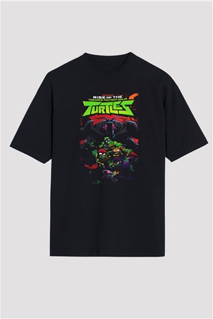 Teenage Mutant Ninja Turtles Ninja Kaplumbağalar Siyah Unisex Oversize Tişört