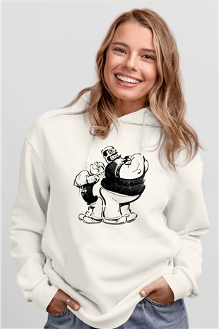 Temel Reis ve Kaba SakalBeyaz  Unisex Hoodie