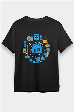 Temizlik Hizmeti Siyah Unisex Tişört T-Shirt - TişörtFabrikası