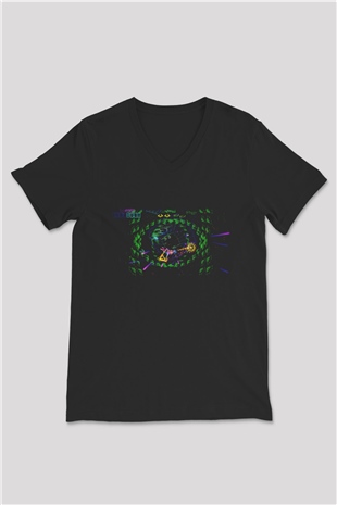Tempest Siyah Unisex  V Yaka Tişört