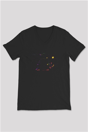 Tempest Siyah Unisex  V Yaka Tişört