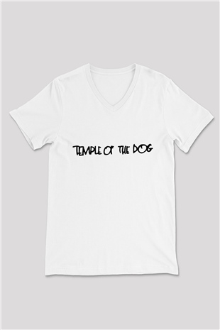 Temple of the Dog Beyaz Unisex V Yaka Tişört T-Shirt