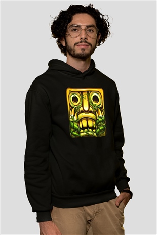 Temple Run Siyah Unisex Hoodie