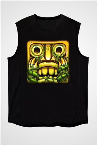 Temple Run Siyah Unisex Kolsuz Tişört