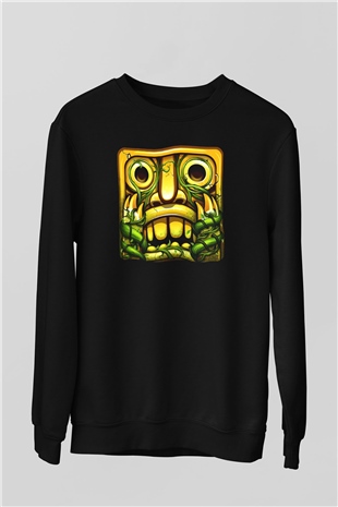 Temple Run Siyah Unisex Sweatshirt