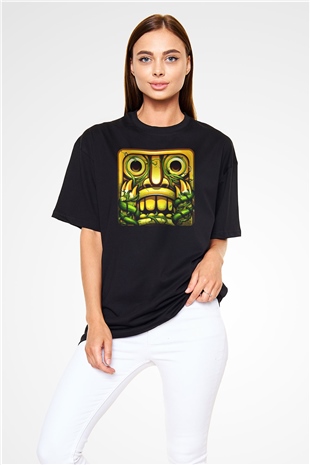 Temple Run Siyah Oversize Tişört Oversize T-shirt