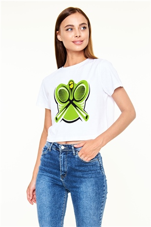 Tenis Beyaz Croptop Tişört