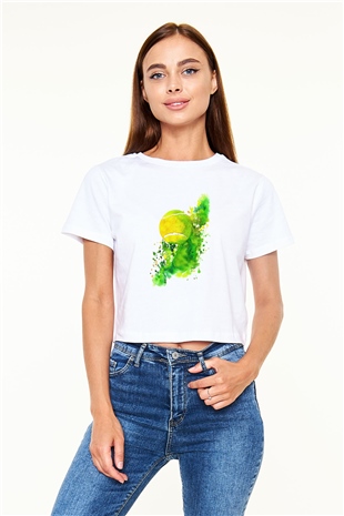 Tenis Beyaz Croptop Tişört