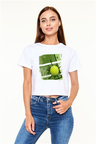 Tenis Beyaz Croptop Tişört