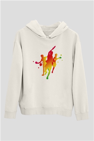 Tenis Beyaz Unisex Hoodie
