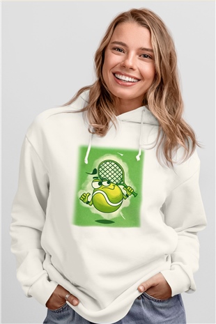 Tenis Beyaz Unisex Hoodie