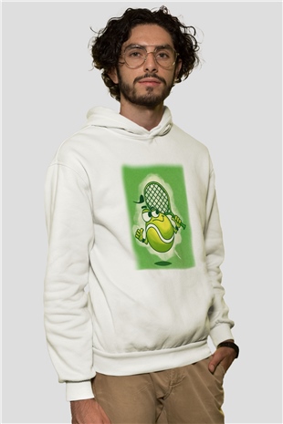 Tenis Beyaz Unisex Hoodie