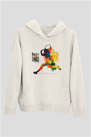 Tenis Beyaz Unisex Hoodie