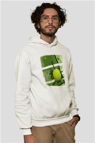 Tenis Beyaz Unisex Hoodie