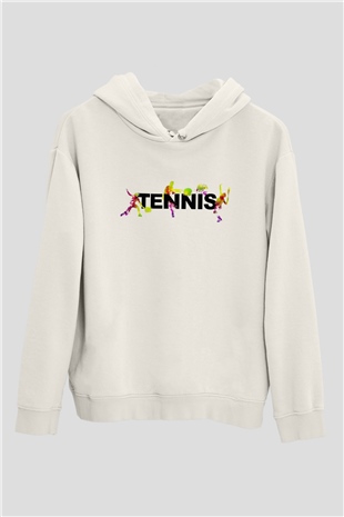Tenis Beyaz Unisex Hoodie
