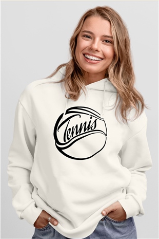 Tenis Beyaz Unisex Hoodie