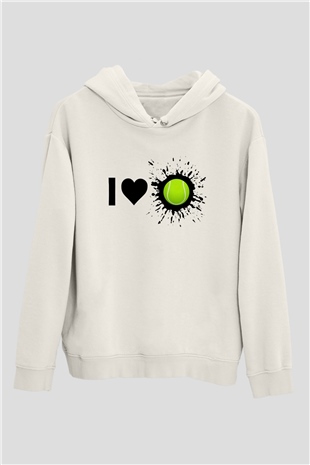Tenis Beyaz Unisex Hoodie