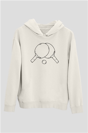 Tenis Beyaz Unisex Kapüşonlu Sweatshirt