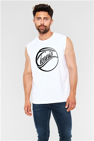 Tenis Beyaz Unisex Kolsuz Tişört