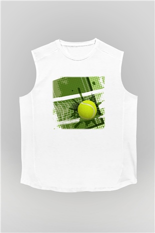 Tenis Beyaz Unisex Kolsuz Tişört
