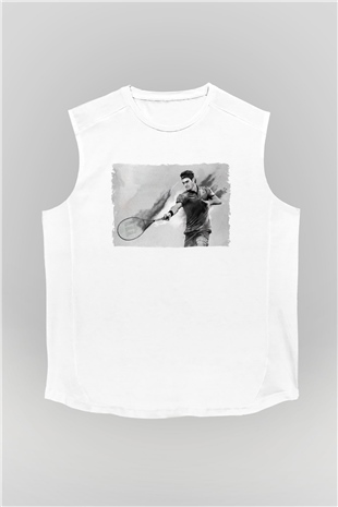 Tenis Beyaz Unisex Kolsuz Tişört