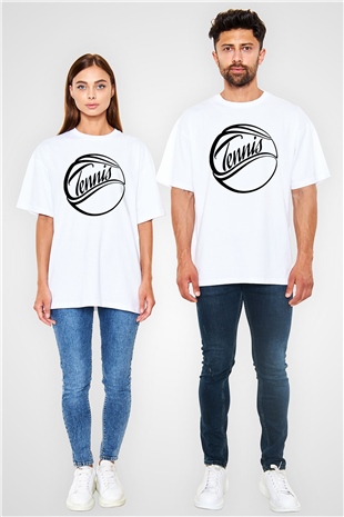 Tenis Beyaz Unisex Oversize Tişört T-Shirt