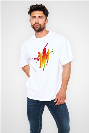 Tenis Beyaz Unisex Oversize Tişört T-Shirt